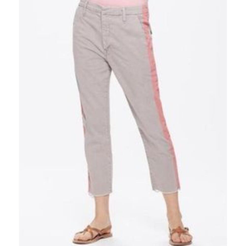 MOTHER Shaker Prep Fray Jeans Size 26 Cement Stripe